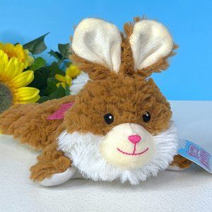 Fuzzy‎ Friends Laying Brown Bunny Rabbit Lovey 8" Plush Stuffed Animal Toy